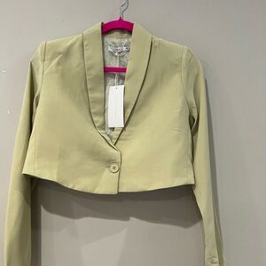 Lush Light Tan Cropped Blazer